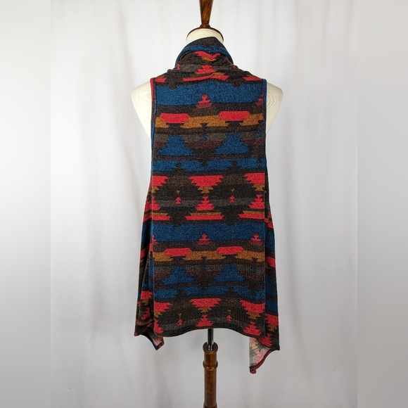 Pronto USA Casual Sleeveless Open Front Vest Tunic Southwestern Aztec Womens M - Picture 3 of 7
